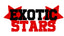 Logo with 'Exotic Stars' text in black and red on a white background